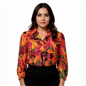 S💗Haver&Blair Tropical Floral Button Down Shirt